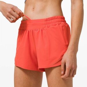 Lululemon Hotty Hot Low Rise Short 4" Carnation Red Women’s Size 6 Running